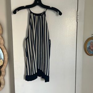 Nili Lotan Blue/White Striped Tank Size M